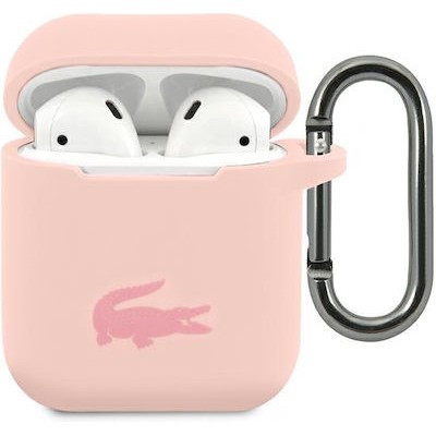 Lacoste Glossy Print Logo Silicone Case Apple AirPods Pink